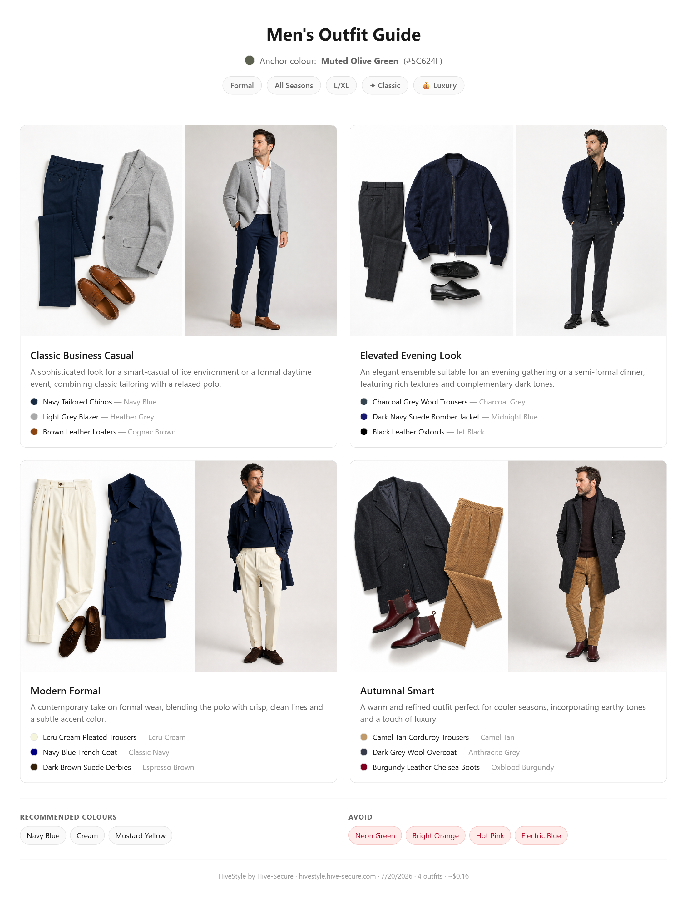 Men's outfit guide example